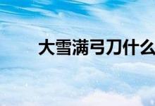 大雪满弓刀什么意思（大雪满弓刀）