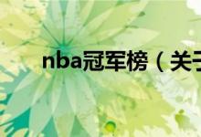 nba冠军榜（关于nba冠军榜的介绍）