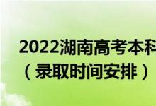 2022湖南高考本科批录取时间从哪天到哪天（录取时间安排）