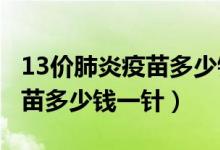 13价肺炎疫苗多少钱一针2021（13价肺炎疫苗多少钱一针）