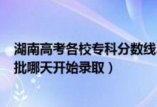 湖南高考各校专科分数线2021（2022湖南高考艺术类本科批哪天开始录取）