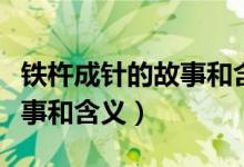 铁杵成针的故事和含义四年级（铁杵成针的故事和含义）