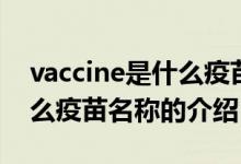 vaccine是什么疫苗名称（关于vaccine是什么疫苗名称的介绍）