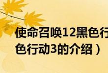 使命召唤12黑色行动3（关于使命召唤12黑色行动3的介绍）