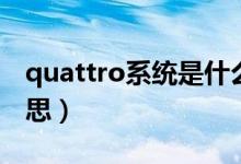 quattro系统是什么意思（quattro是什么意思）