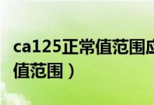 ca125正常值范围应该小于24吗（ca125正常值范围）