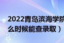 2022青岛滨海学院录取时间及查询入口（什么时候能查录取）