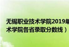 无锡职业技术学院2019单招录取分数线（2019无锡职业技术学院各省录取分数线）