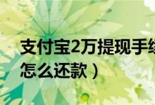 支付宝2万提现手续费多少（支付宝2万提现怎么还款）