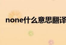 none什么意思翻译中文（none什么意思）