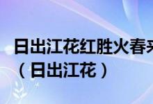 日出江花红胜火春来江水绿如蓝的意思是什么（日出江花）