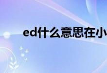 ed什么意思在小说里（ED什么意思）