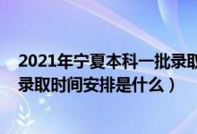 2021年宁夏本科一批录取时间（2022宁夏第二批本科院校录取时间安排是什么）