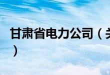 甘肃省电力公司（关于甘肃省电力公司的介绍）