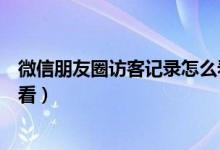 微信朋友圈访客记录怎么看不到（微信朋友圈访客记录怎么看）