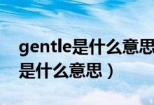 gentle是什么意思英语翻译成中文（gentle是什么意思）