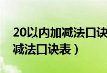 20以内加减法口诀表儿歌快记忆（20以内加减法口诀表）