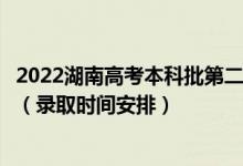 2022湖南高考本科批第二次征集志愿录取时间从哪天到哪天（录取时间安排）