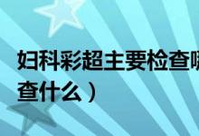 妇科彩超主要检查哪些项目（妇科彩超主要检查什么）