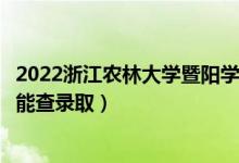 2022浙江农林大学暨阳学院录取时间及查询入口（什么时候能查录取）