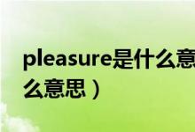 pleasure是什么意思怎么读（pleasure是什么意思）