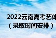 2022云南高考艺体类录取时间从哪天到哪天（录取时间安排）