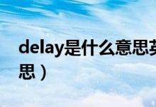 delay是什么意思英语单词（delay是什么意思）