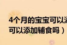 4个月的宝宝可以添加米粉吗（4个月的宝宝可以添加辅食吗）