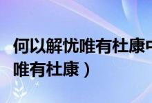 何以解忧唯有杜康中的杜康是什么（何以解忧唯有杜康）