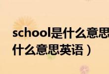 school是什么意思英语怎么读音（school是什么意思英语）