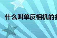 什么叫单反相机的参数（什么叫单反相机）