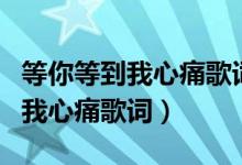 等你等到我心痛歌词表达什么意思（等你等到我心痛歌词）