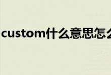 custom什么意思怎么读（custom什么意思）