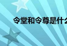 令堂和令尊是什么意思（令堂的意思）