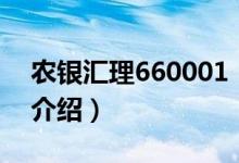 农银汇理660001（关于农银汇理660001的介绍）