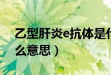 乙型肝炎e抗体是什么（乙型肝炎e抗体是什么意思）