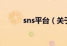 sns平台（关于sns平台的介绍）