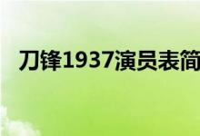 刀锋1937演员表简介（刀锋1937演员表）