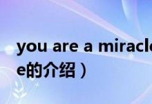 you are a miracle（关于you are a miracle的介绍）