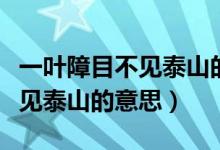 一叶障目不见泰山的意思是什么（一叶障目不见泰山的意思）