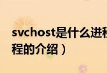 svchost是什么进程（关于svchost是什么进程的介绍）